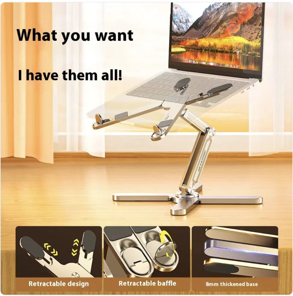 Aluminium Laptopständer: Stabil und Leicht Zusammenklappbar-Sagen Sie Nacken- und Rückenschmerzen ade mit dem Aluminium Laptopständer. Genießen Sie ergonomisches Arbeiten, wo immer Sie sind!