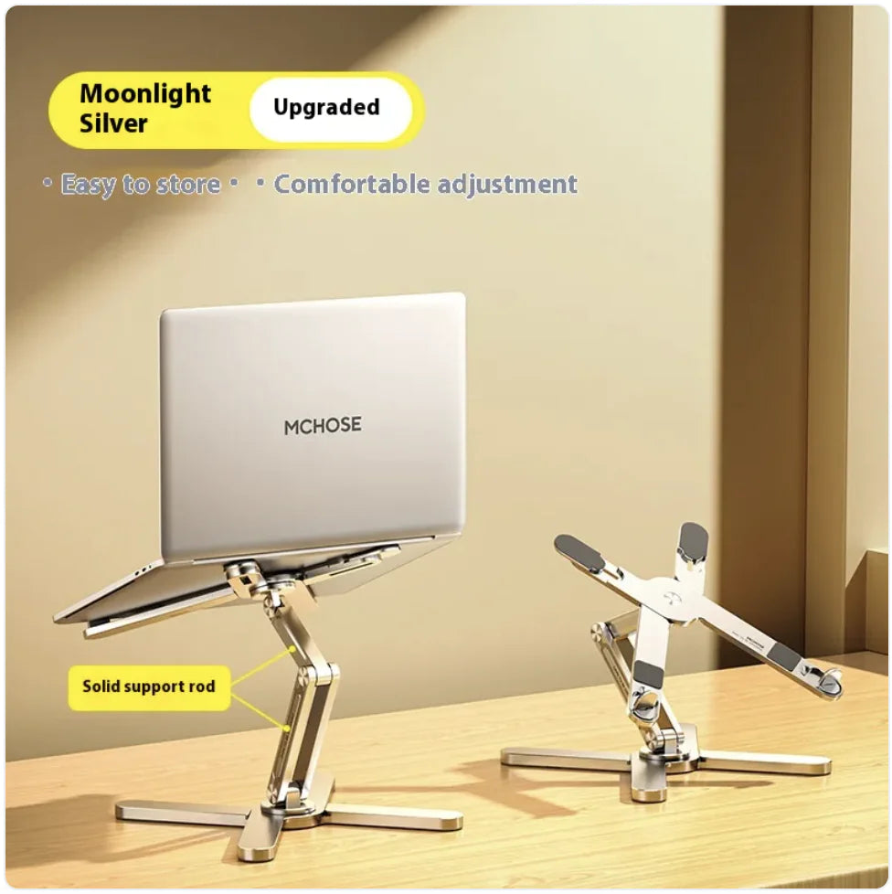 Aluminium Laptopständer: Stabil und Leicht Zusammenklappbar-Sagen Sie Nacken- und Rückenschmerzen ade mit dem Aluminium Laptopständer. Genießen Sie ergonomisches Arbeiten, wo immer Sie sind!