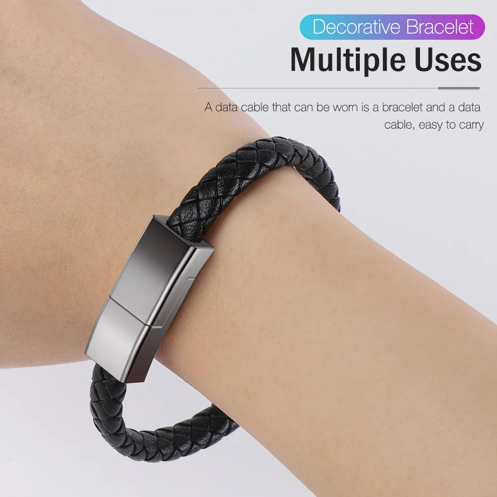 Ladekabel Armband: Ideal Für Reisen und Bürogebrauch-Stylisches Ladekabel im Armband-Design. Flexibel, robust und immer griffbereit. Ideal für unterwegs. Jetzt bestellen und clever laden!