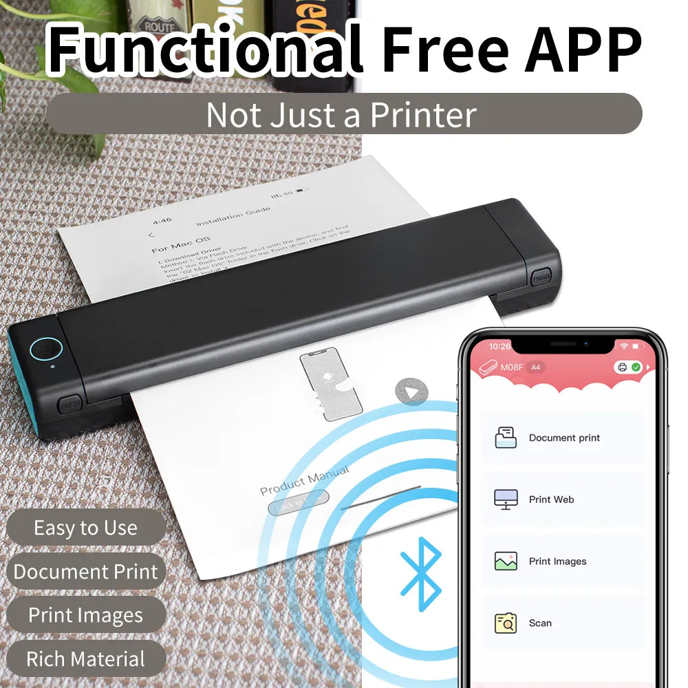 Tragbarer tintenloser Drucker: Flexibel und Praktisch-Drucken Sie jederzeit und überall mit dem Tragbaren tintenlosen Drucker! Flexibel und kabellos, perfekt für Büro, Zuhause und Reisen! ✅
