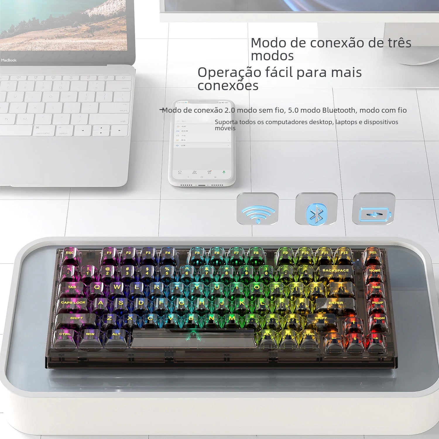 kabellose Tastatur für Gaming und Arbeiten mit Stil-Erleben Sie Komfort und Stil mit der kabellosen Tastatur New Alliance X75! Sie bietet RGB-Beleuchtung und präzises Tippgefühl. Jetzt kaufen!